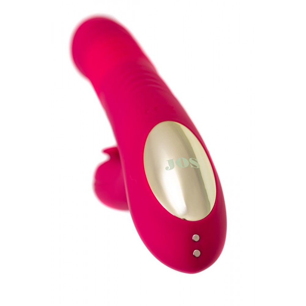 Klitoral uyarıcılı vibratör JOS Seri, silikon, pembe, 22 cm