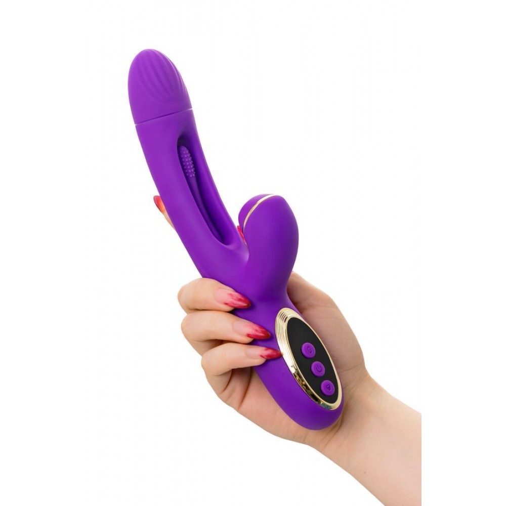 JOS Pitti Silikon Mor 24cm Dil Vibratör Vakum Stimülasyon Seks Oyuncakları Kadınlar için