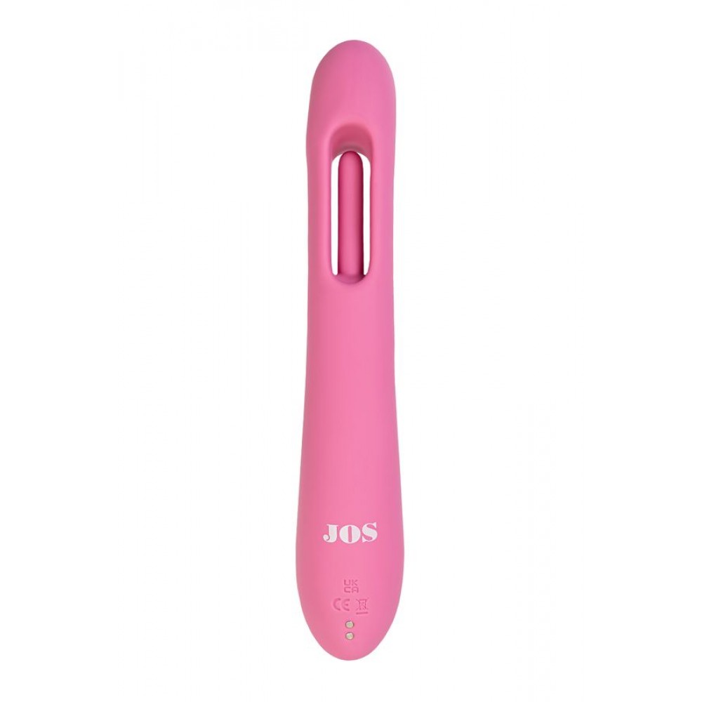 JOS Monti Hareketli Dilli ve Titreşimli Top Başlıklı Vibratör, Silikon, Pembe, 24 cm