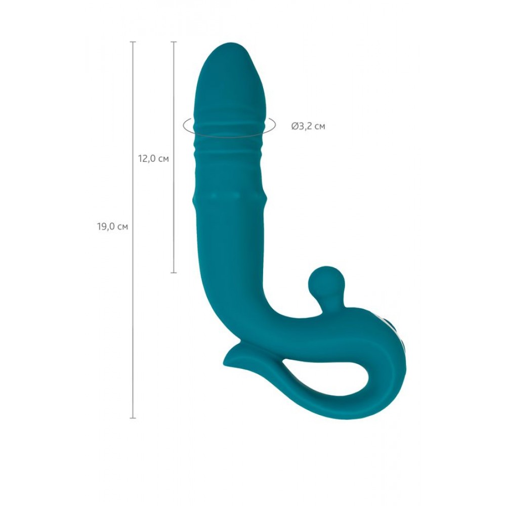 JOS Mija Up&Down Fonksiyonlu ve Halkalı Uyarıcılı Vibratör, Silikon, Yeşil, 19 cm