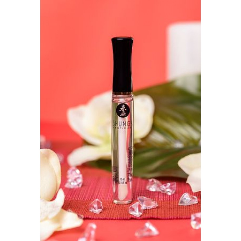 Shunga "İlahi Zevk" dudak parlatıcısı, buzlu ateş etkisi, çilek ve şampanya, 10 ml