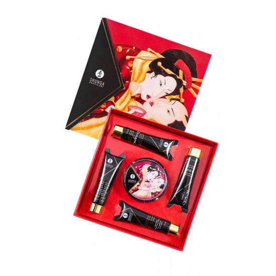 Shunga Geisha' Secret paketi, çilek ve şampanya
