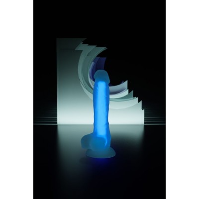 Beyond by Toyfa Bruce Glow Gece Parlayan Dildo, Silikon, Şeffaf, 22 cm