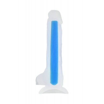 Beyond by Toyfa Bruce Glow Gece Parlayan Dildo, Silikon, Şeffaf, 22 cm