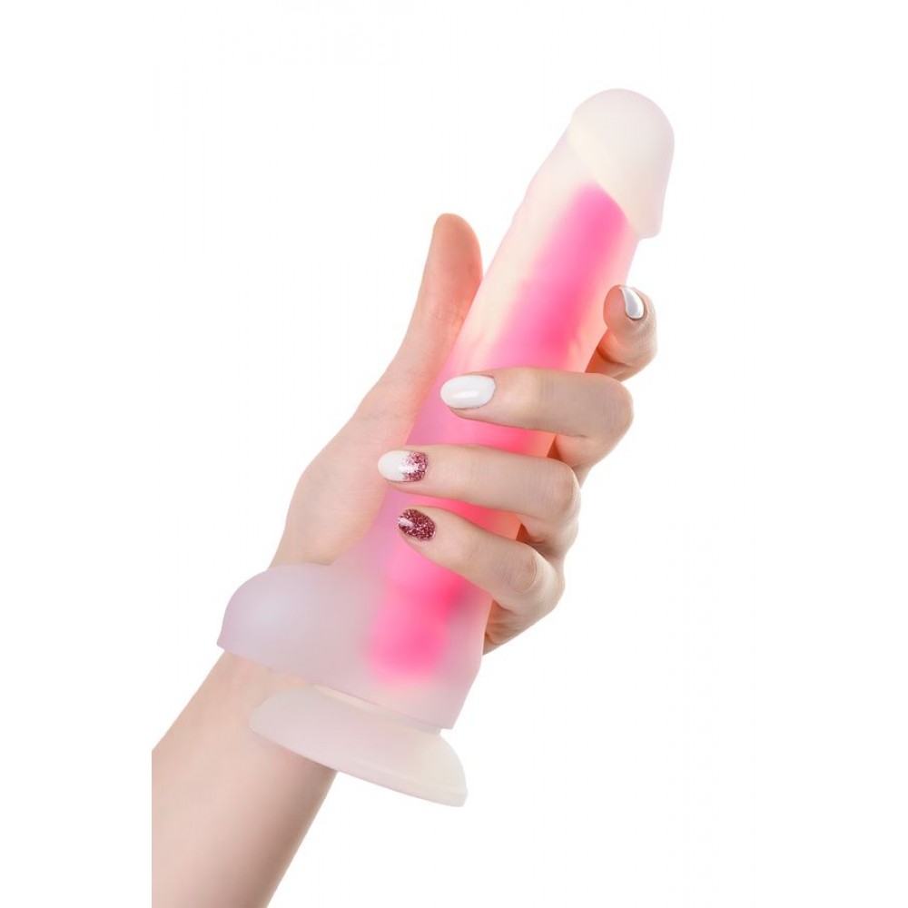 Beyond by Toyfa Tony Glow Gece Parlayan Dildo, Silikon,Şeffaf , 20 cm