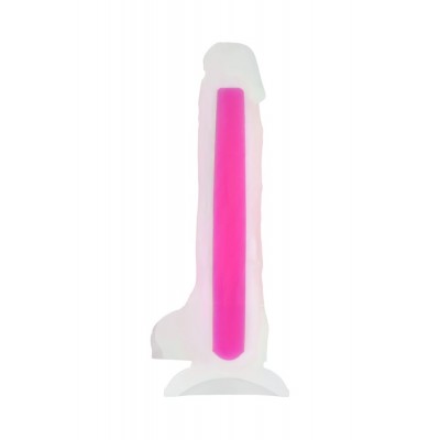 Beyond by Toyfa Yapay penis, karanlıkta parlayan, James Glow, Silikon, transparan, 18 cm