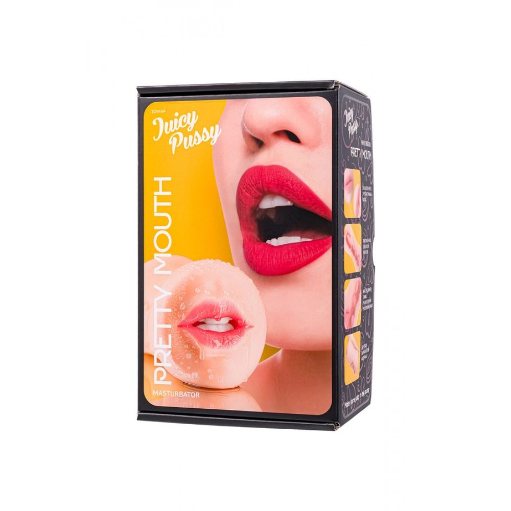 Juicy Pussy by TOYFA Masturbator Gerçekçi, Pretty Mouth, Ağız ve Vajina, SoftSkin, Ten,17 cm