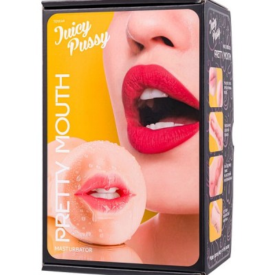 Juicy Pussy by TOYFA Masturbator Gerçekçi, Pretty Mouth, Ağız ve Vajina, SoftSkin, Ten,17 cm