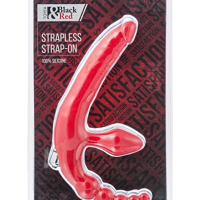 Black & Red by TOYFA Vibratörlü Strapon, silikon, kırmızı, 35 cm