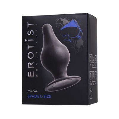 Erotist Spade Anal Plug, L , Silekspan, siyah, 11 cm