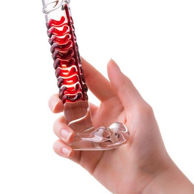 Gerçekçi olmayan yapay penis Sexus Glass, cam, transparan, 16 cm
