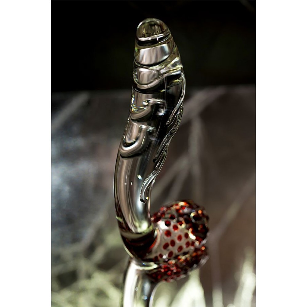 Gerçekçi olmayan yapay penis Sexus Glass, cam, transparan, 17,5 cm