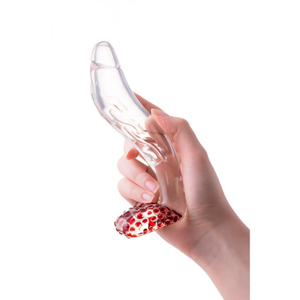 Gerçekçi olmayan yapay penis Sexus Glass, cam, transparan, 17,5 cm