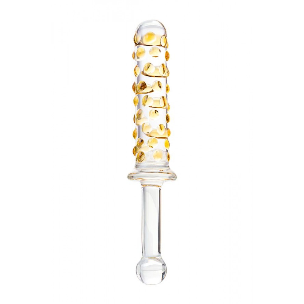 Sexus Glass Çift Taraflı Cam Dildo, Şeffaf, 25 cm
