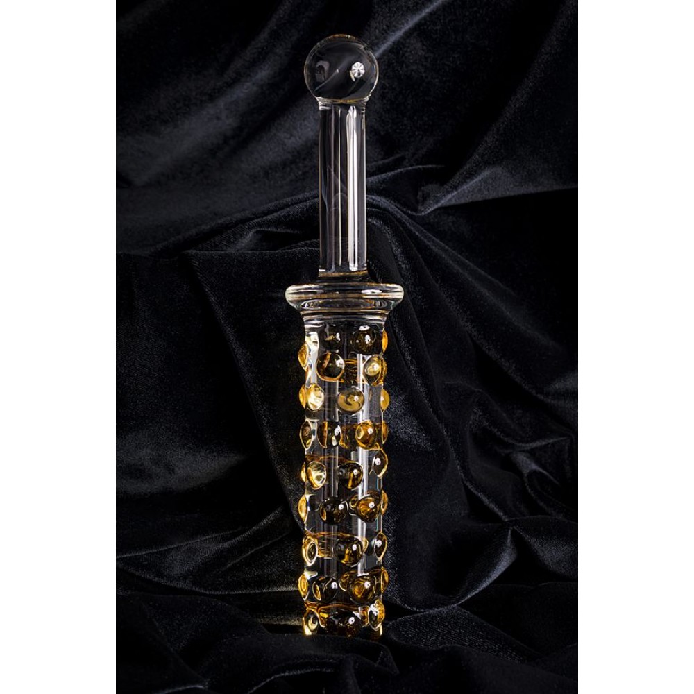 Sexus Glass Çift Taraflı Cam Dildo, Şeffaf, 25 cm