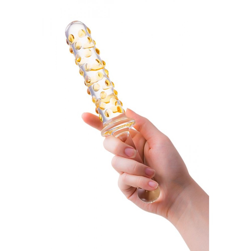Sexus Glass Çift Taraflı Cam Dildo, Şeffaf, 25 cm