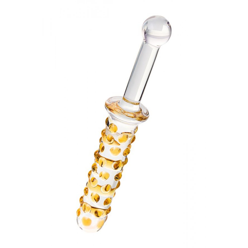 Sexus Glass Çift Taraflı Cam Dildo, Şeffaf, 25 cm