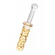 Sexus Glass Çift Taraflı Cam Dildo, Şeffaf, 25 cm