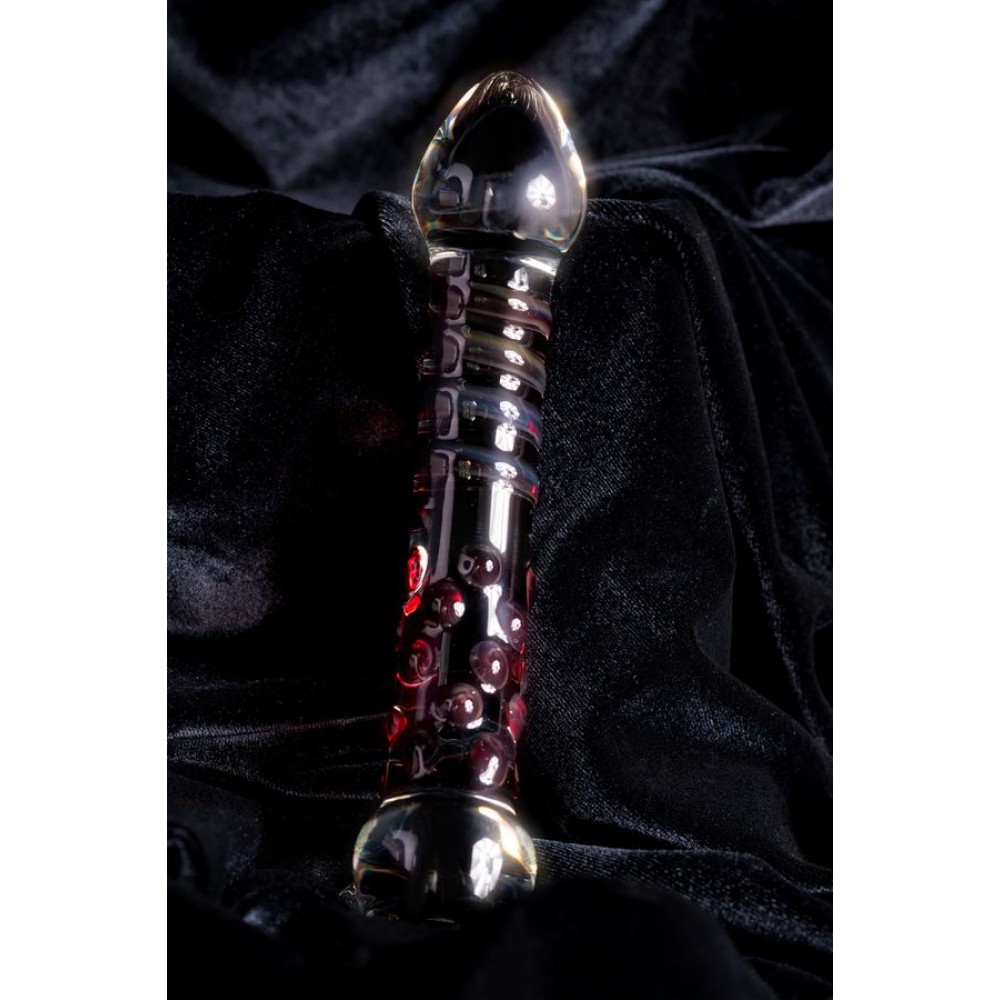 Sexus Glass Çift Taraflı Cam Dildo , Şeffaf, 21 cm