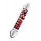 Sexus Glass Çift Taraflı Cam Dildo , Şeffaf, 21 cm