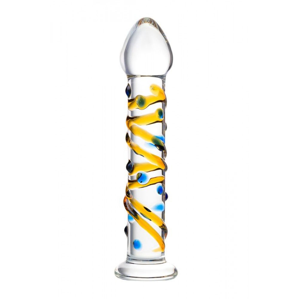 Sexus Glass Cam Dildo, Şeffaf, 17,5 cm