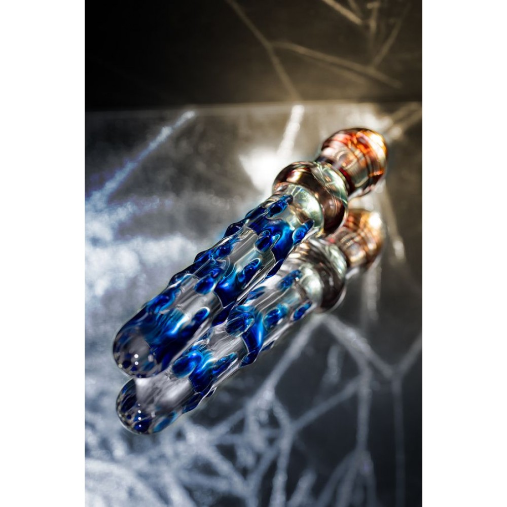 Sexus Glass Çift Taraflı Cam Dildo, Şeffaf, 20 cm