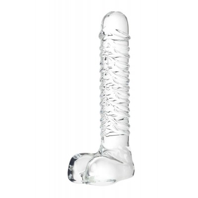 Gerçekçi olmayan yapay penis Sexus Glass, cam, transparan, 21 cm