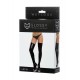 Glossy LOTİS Deri Jartyer Çorobı, Wetlook , siyah, XL