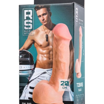 RealStick Elite Damon gerçekçi Yapay penis, TPR, çıplak, 20 cm
