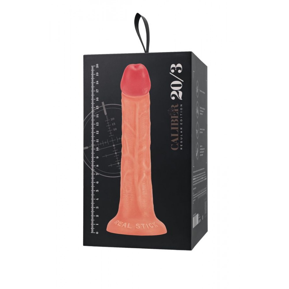 Gerçekçi yapay penis, RealStick CALIBER, 20 cm, Ø3