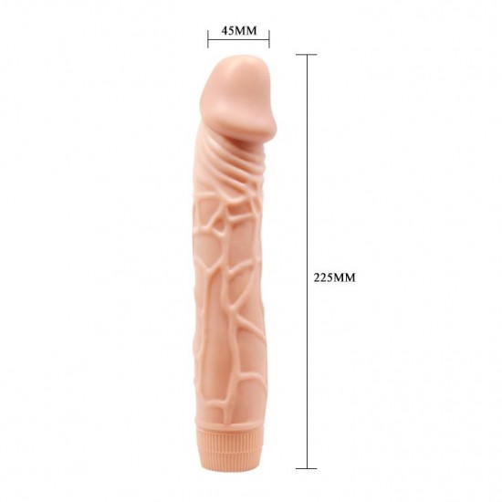   Güçlü Titreşimli 23Cm Realistik Vibratör Gerçekci Penis Dildo