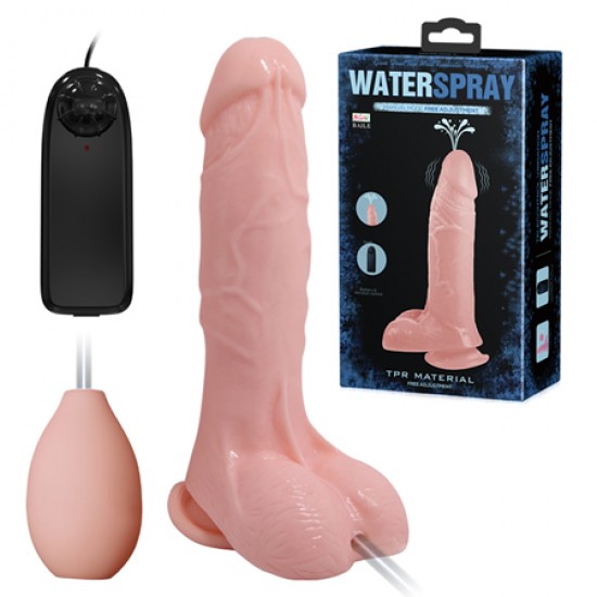 19 CM Su Fışkırtmalı Titreşimli Realistik Vibratör Penis