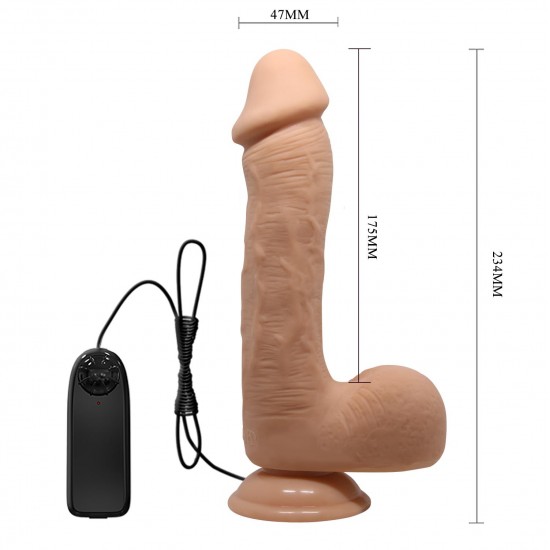 Titreşimli Realistik Kalın Vantuzlu Damarlı Dildo Penis