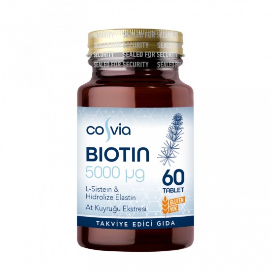 COSVIA Biotin, L-Sistein, Hidrolize Elastin İçeren Tablet Takviye Edici Gıda