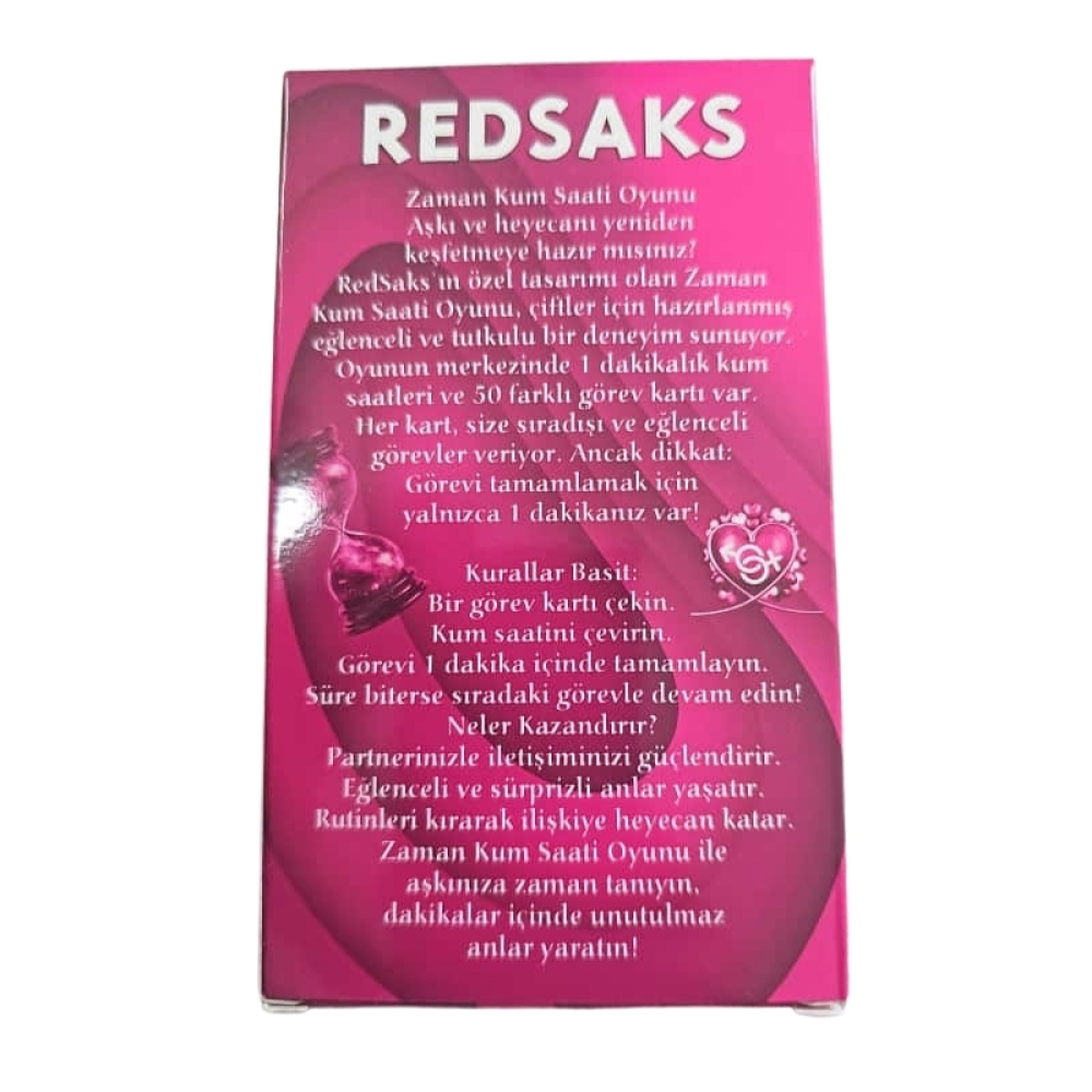 RedSaks Zaman Kum Saati Çiftler Oyunu – 1 Dakikalık Tutku ve Eğlence Görev Kartlarıyla Romantik Oyun Seti