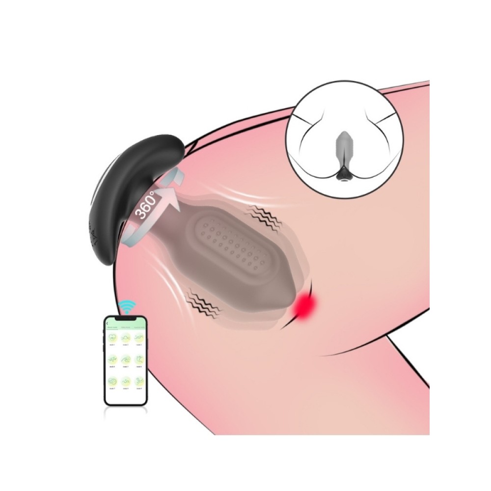 Sledgehammer Swing – Telefon Kontrollü Titreşimli Anal Plug (Siyah)