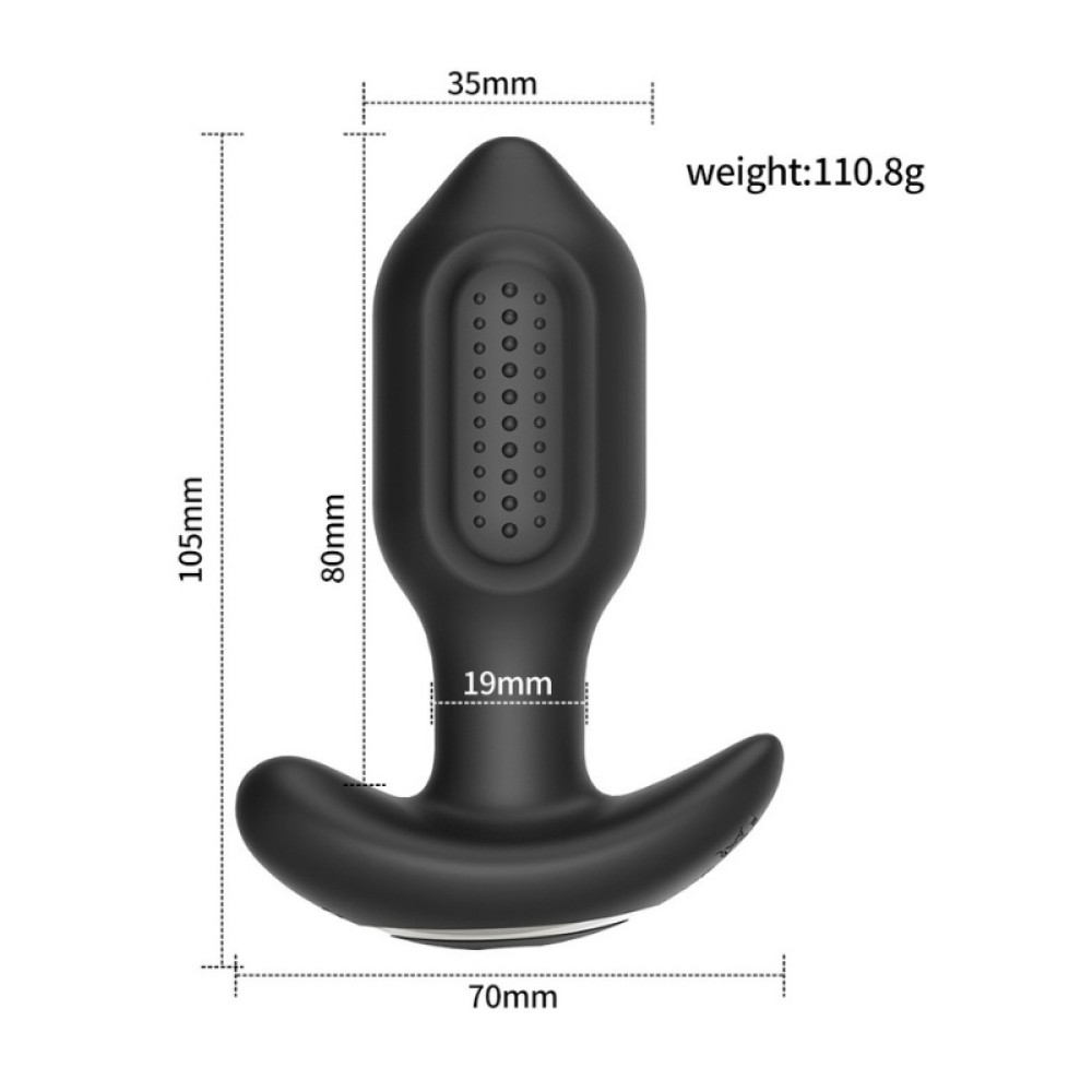Sledgehammer Swing – Telefon Kontrollü Titreşimli Anal Plug (Siyah)