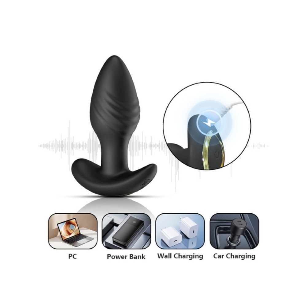 Big Boat Anchor Swing – Telefon Kontrollü Titreşimli Anal Plug (Siyah)