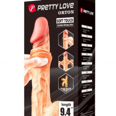 Ortan 9.4 İnç Kıkırdak Yapılı Gerçek Deri Yapılı Dildo