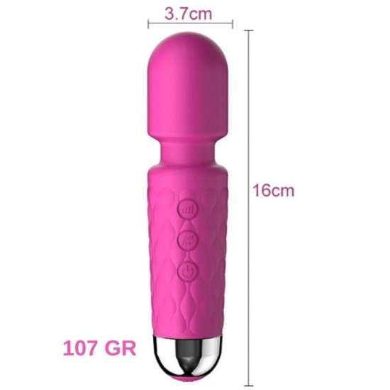 Mini Wand Massager Şarjlı Vibratör - Pembe