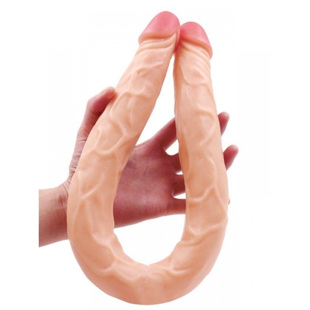            Ten Rengi 55 cm Çift Taraflı Dildo