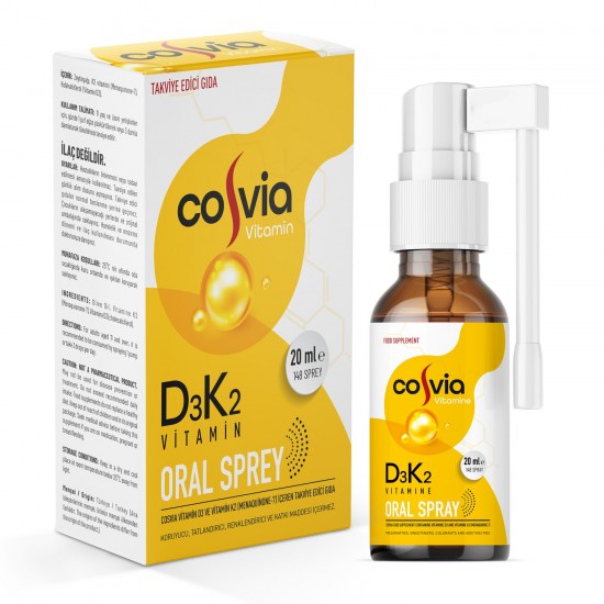 Cosvia Vitamin D3-K2 (Menaquinone-7) Oral Sprey 20 ml.