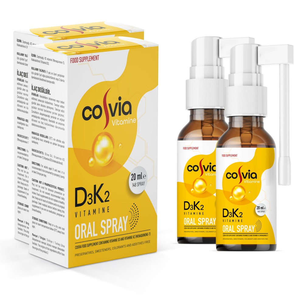 Cosvia Vitamin D3-K2 (Menaquinone-7) Oral Sprey 20 ml. Cosvia Vitamin D3-K2 (Menaquinone-7) Oral Sprey 20 ml.