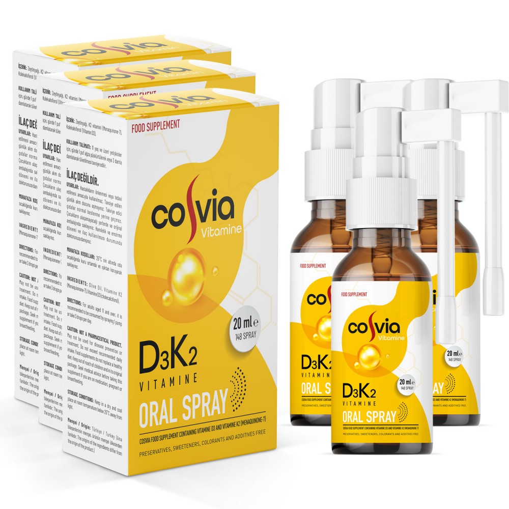 Cosvia Vitamin D3-K2 (Menaquinone-7) Oral Sprey 20 ml. Cosvia Vitamin D3-K2 (Menaquinone-7) Oral Sprey 20 ml.