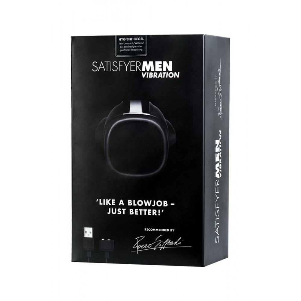 Satisfyer Men Vibration Masturbator, Silikon, Siyah, 14,5 cm