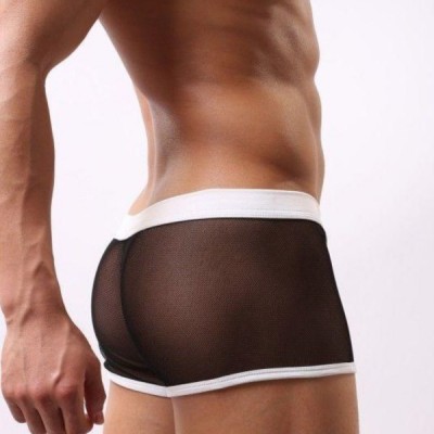 Erkek Siyah Beyaz Transparan Boxer
