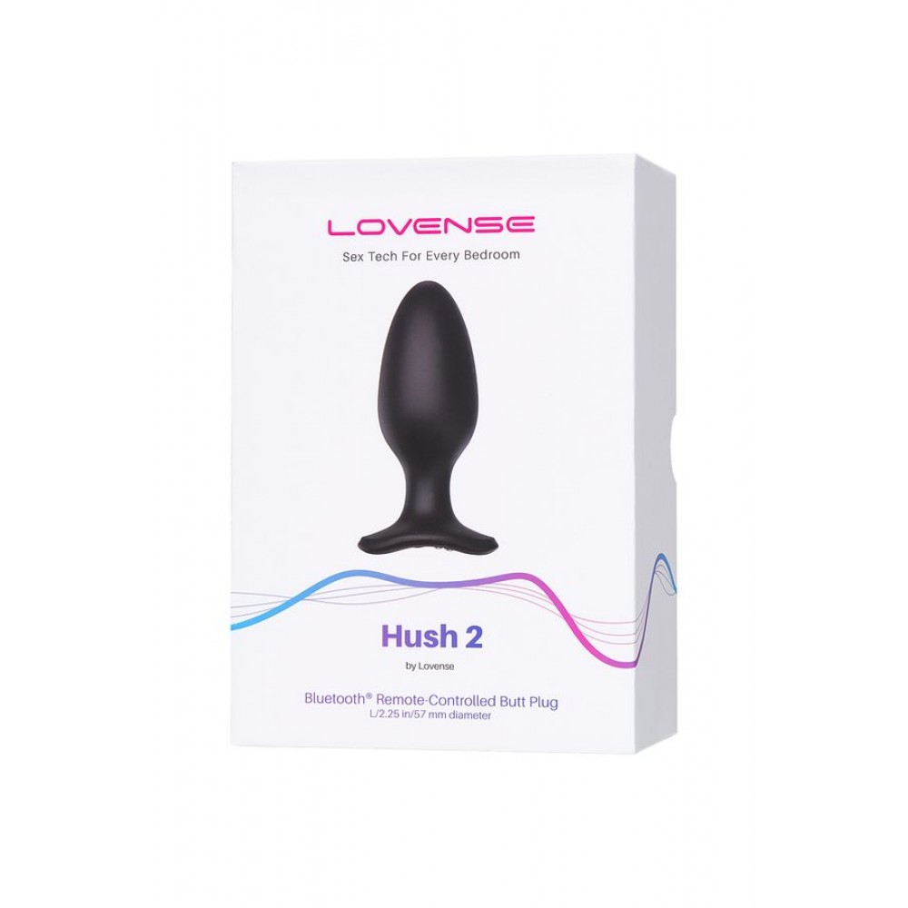 LOVENSE Hush 2 (L) anal kılıf, silikon, siyah, 12,1 cm