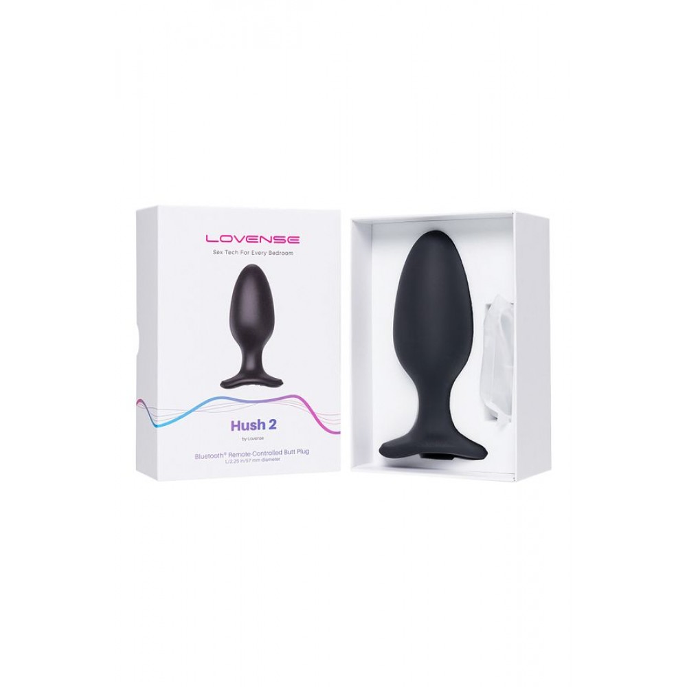 LOVENSE Hush 2 (L) anal kılıf, silikon, siyah, 12,1 cm