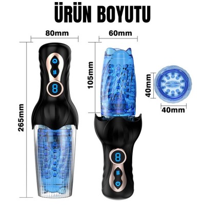 Masterbator - Şarjlı 360° Rotasyon (Dönme) ve İleri Geri Hareketli Otomatik Mastürbatör