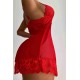 Dantel Gecelik Babydoll İç giyim Kırmızı